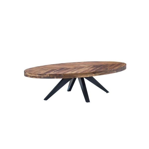 Aurelle Home Panko Oval Modern Rustic Coffee Table