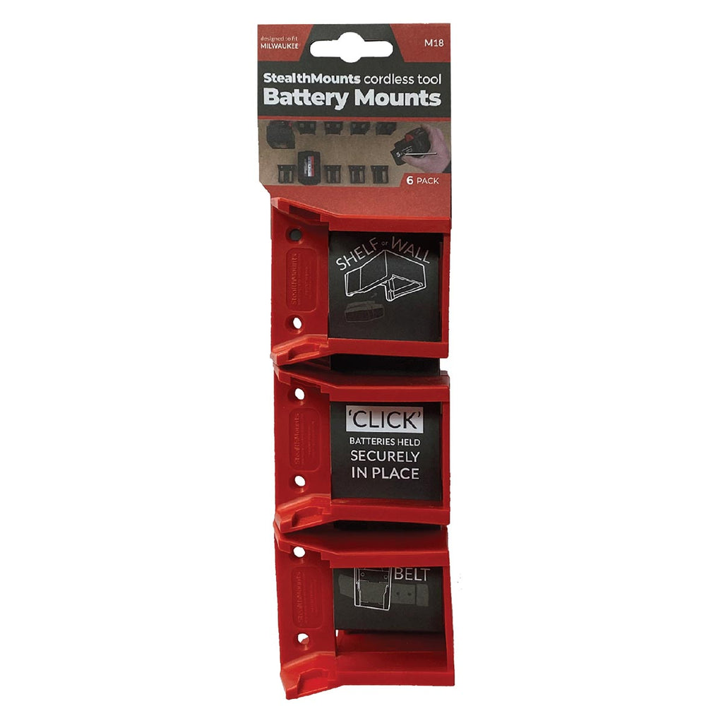 Stealthmounts Milwaukee M18 Battery Mounts- 6 Pack