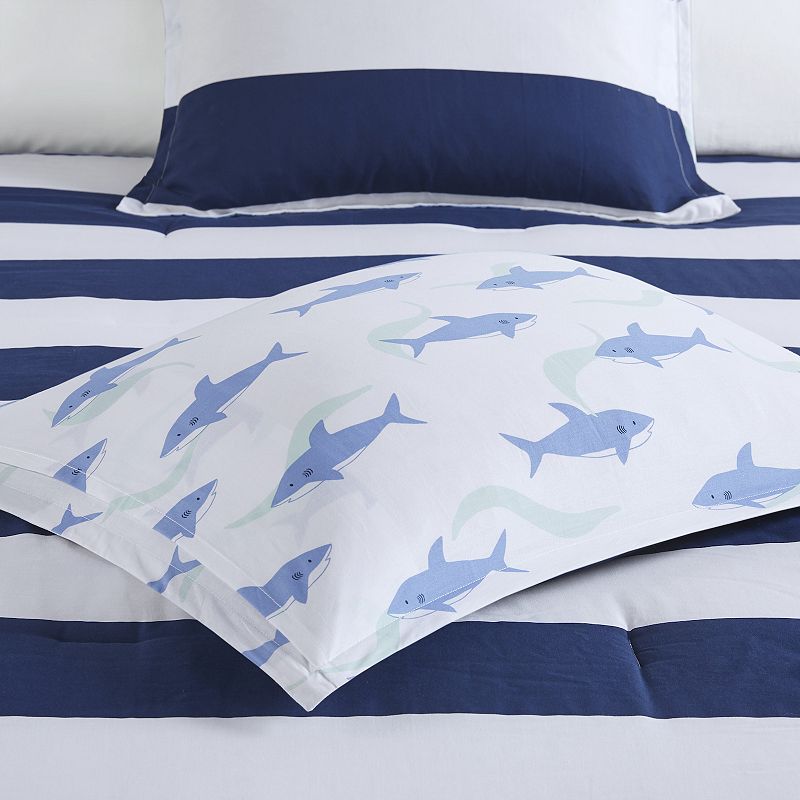 Urban Habitat Kids Dakota Shark Stripe Reversible Cotton Comforter Set