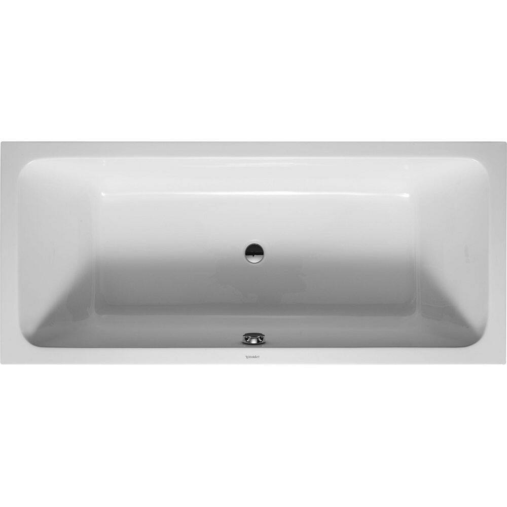 Duravit D-Code 70.88 in. Acrylic Rectangular Drop-in Bathtub in White 700101000000092