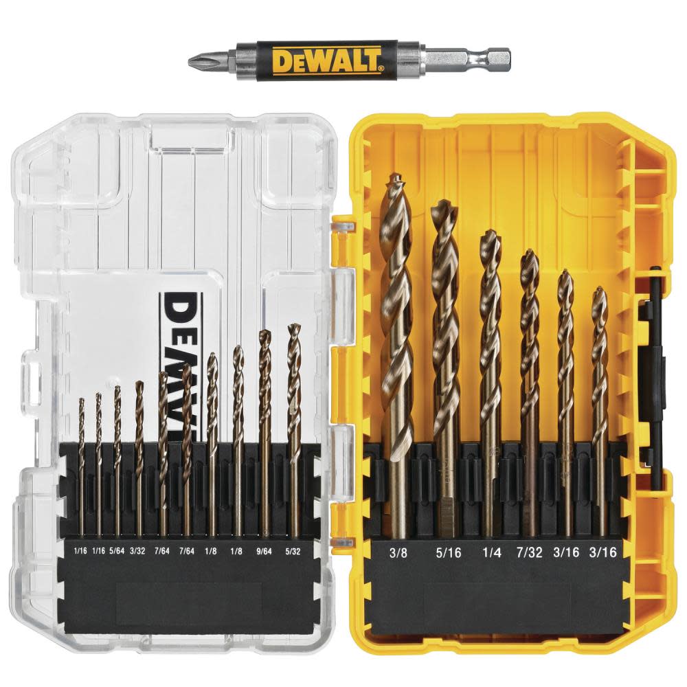 DEWALT 16pc Gold Ferrous Pilot Point Drill Bit Set DW1170 from DEWALT