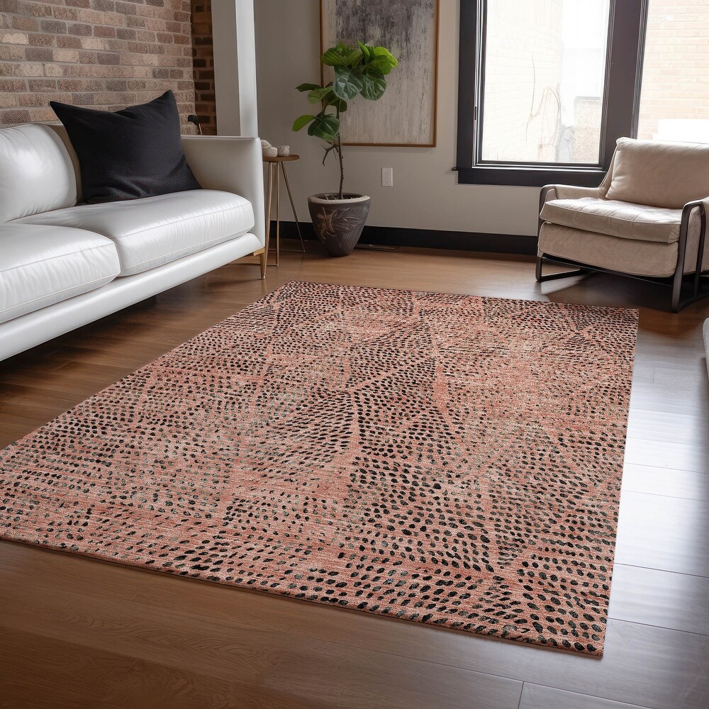 Machine Washable Indoor/ Outdoor Chantille Contemporary Diamonds Rug