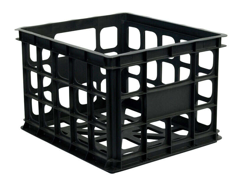 Sterilite Storage Crate Plastic Black 15-1/8 