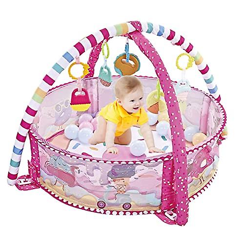 Baby Activity Play Mat， Non Slip Play Gym Padded Play Mat， Baby Kick and Play Mat with Protective Net，