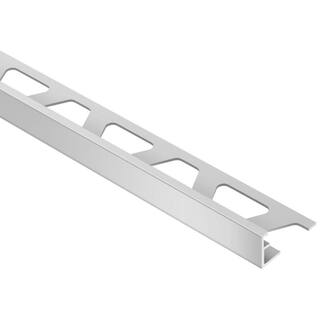 Schluter Systems Schiene Satin Anodized Aluminum 716 in. x 8 ft. 2-12 in. Metal L-Angle Tile Edging Trim AE110