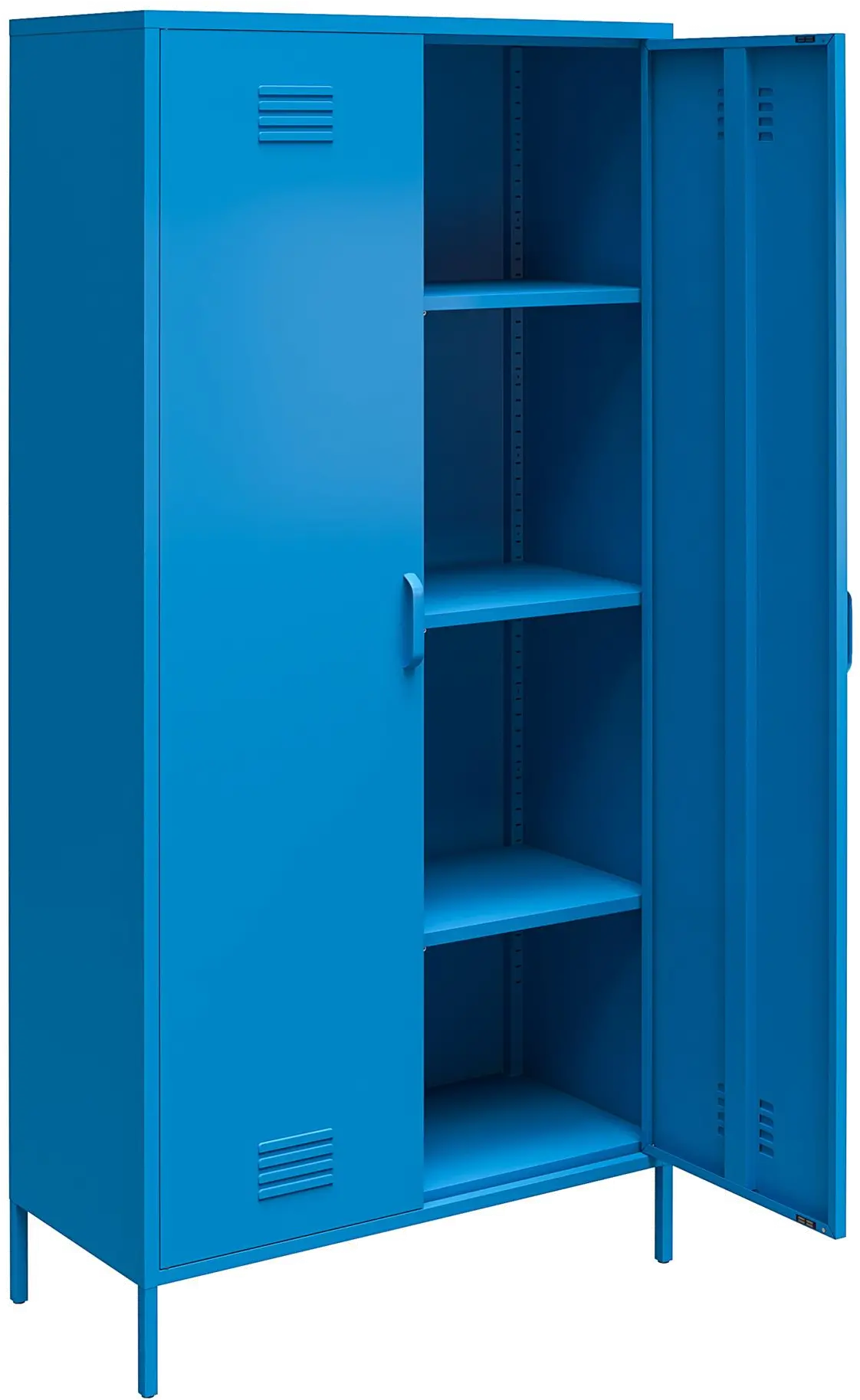 Cache Blue Tall 2 Door Metal Locker Cabinet