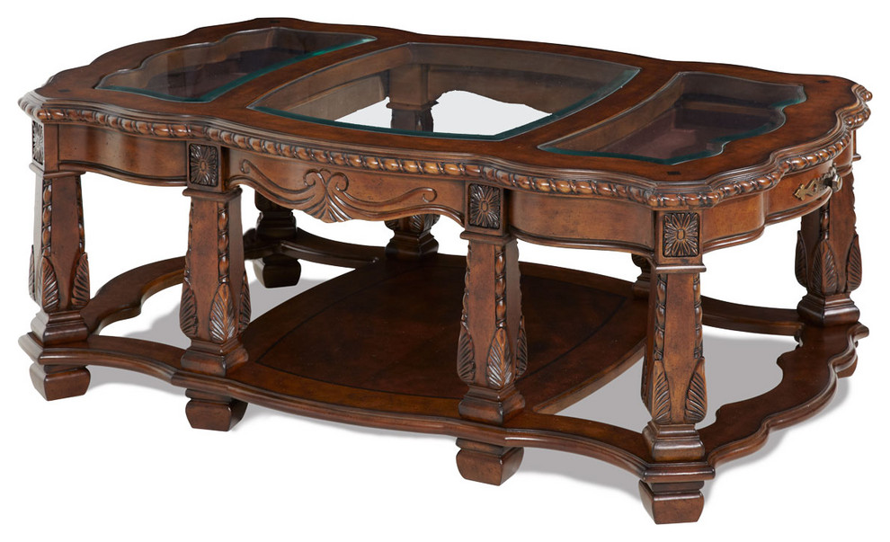 Windsor Court Rectangular Cocktail Table  Vintage Fruitwood   Victorian   Coffee Tables   by HedgeApple  Houzz