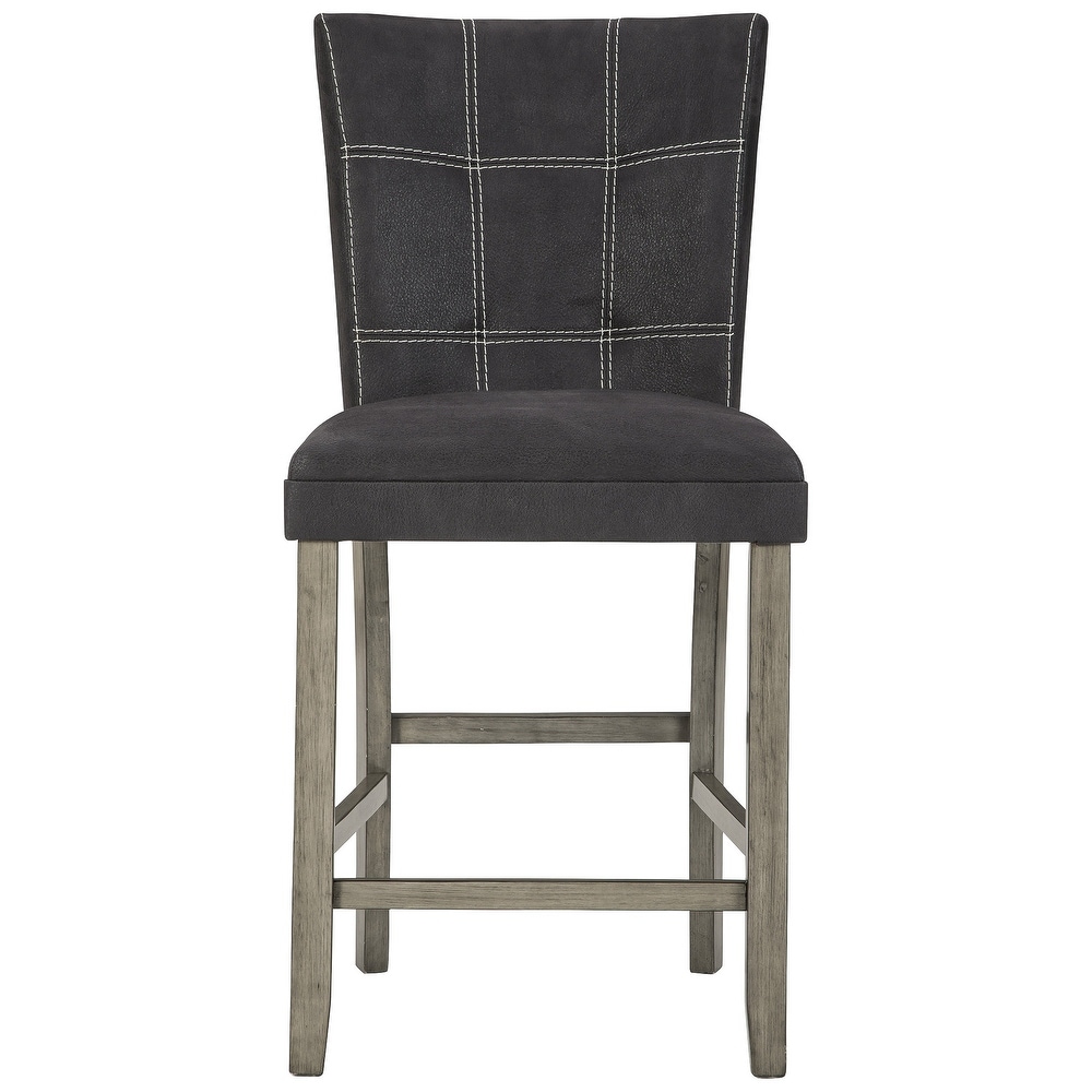 Dontally Dark Brown/Grayish Brown Upholstered Barstool   Set of 2   21\