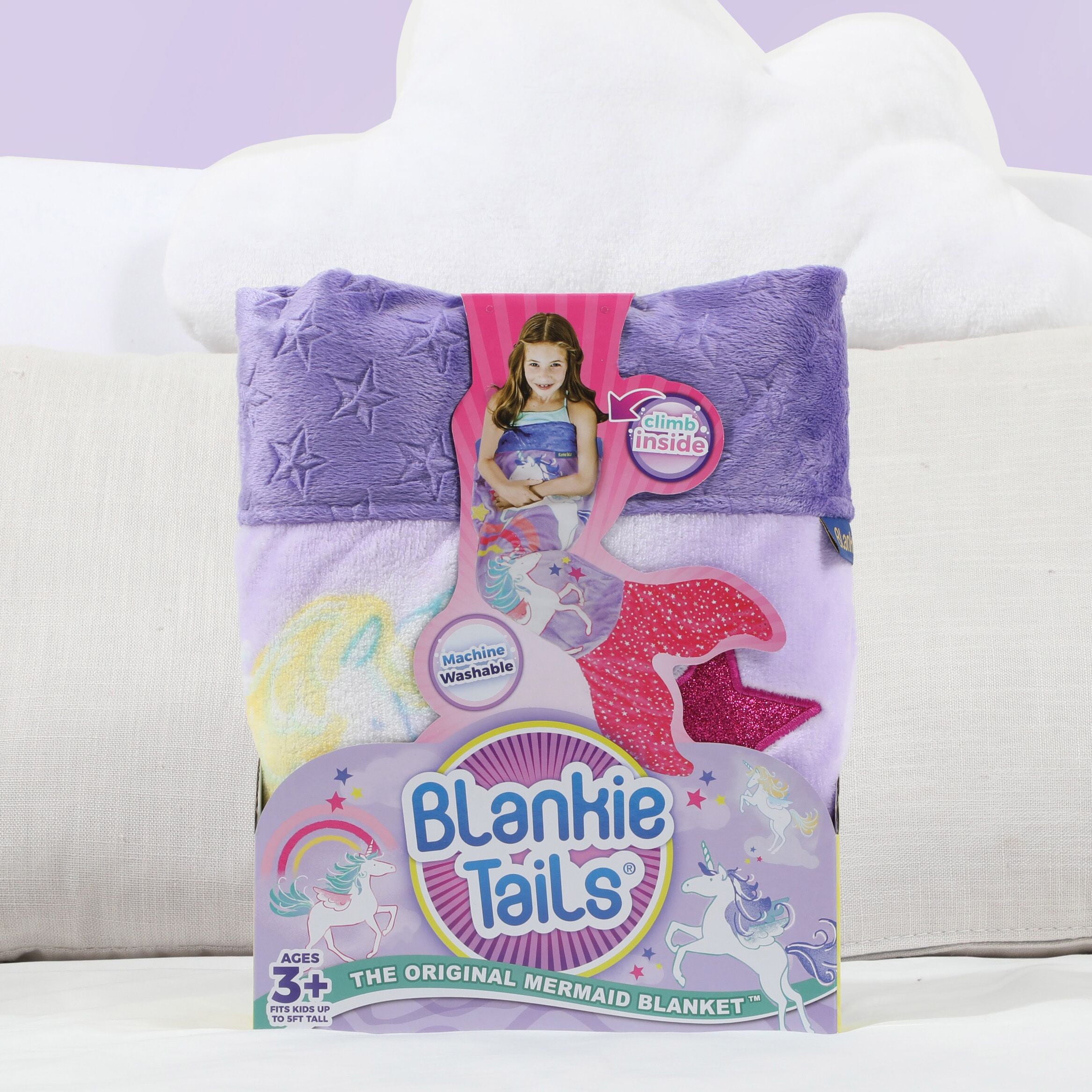 Unicorn Blankie Tail for Kids by Your Zone， Pink and Purple