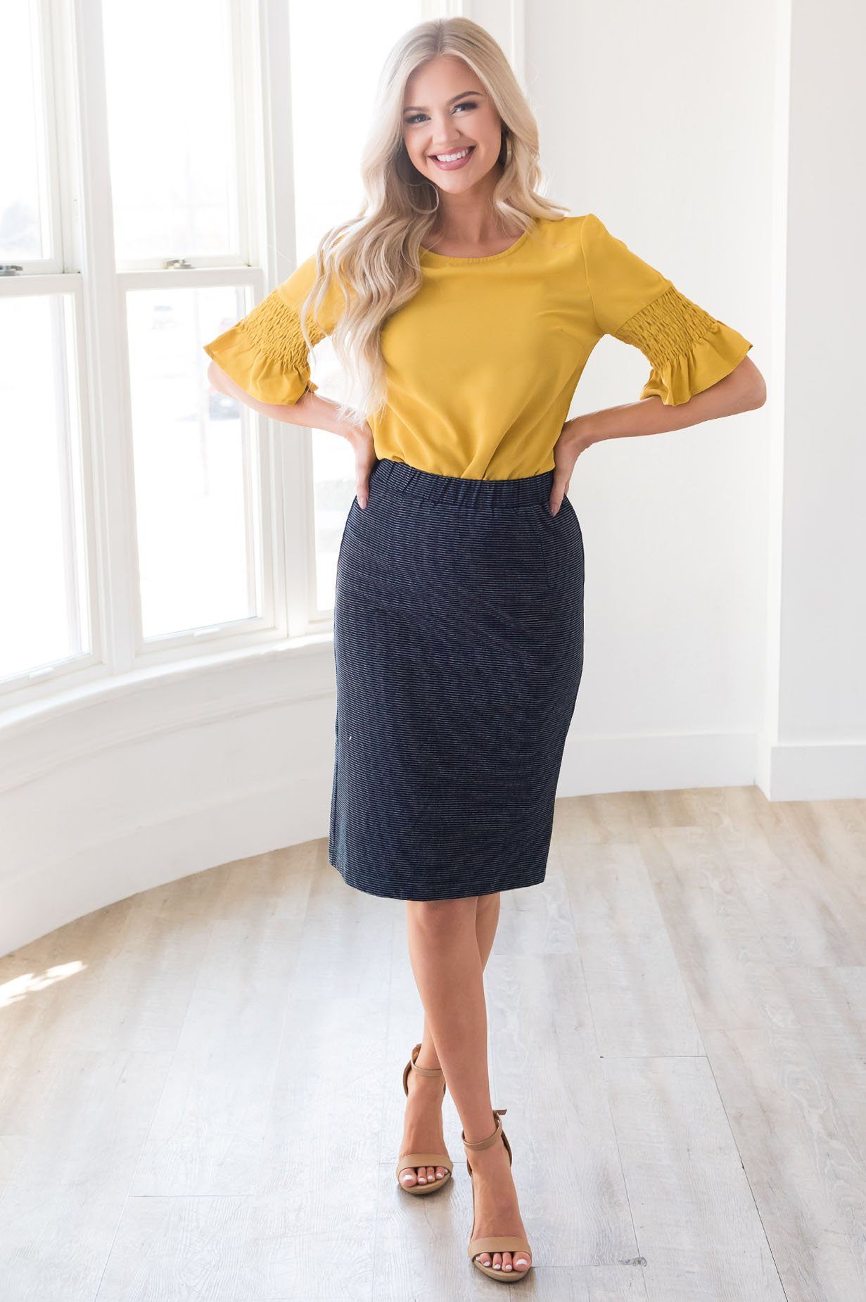 All About You Mini Striped Pencil Skirt