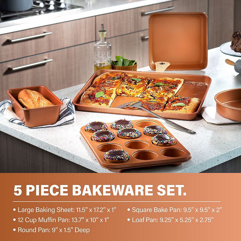 Gotham Steel Hammered 15-pc. Aluminum Nonstick Cookware and Bakeware Set