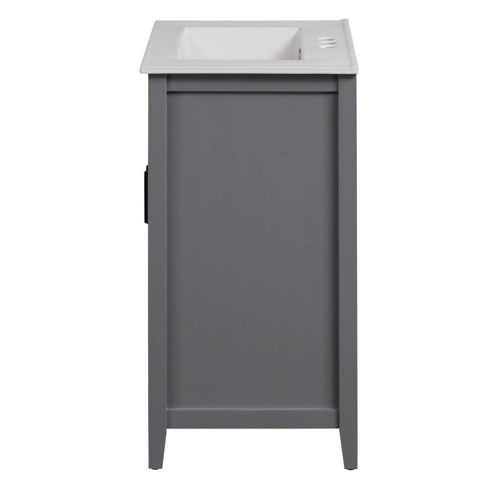 Twin Star Home 24 in. W x 18 in. D x 34 in. H Single Bathroom Vanity Top in Huron Gray with Sink Included 24BV34018-F988