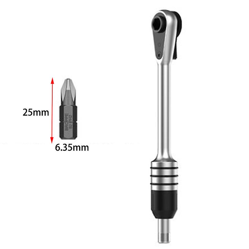 2 In 1 Ratchet Screwdriver 6.35mm To 4mm Hex Shank Screw Driver Adjustment Screwdriver Holder Tool