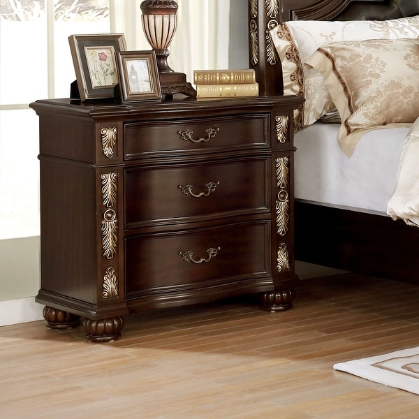 Furniture of America Urex Cherry 3-piece Bedroom Set with 2 Nightstands - - 31857819