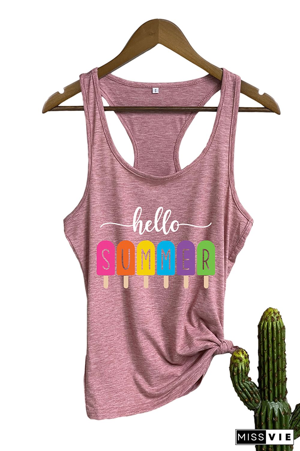 Hello Summer Graphic Tank Top Wholesale