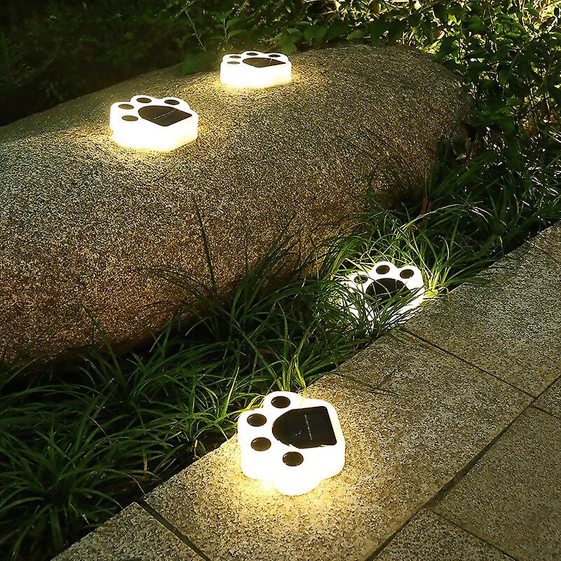 Solar Led Outdoor Waterproof Lawn Light Garden Garden Ground Plug Light Buried Light Landscape Decorative Light Bear Paw Lights