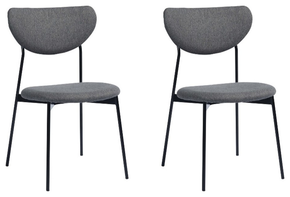 Homycasa Fabric Upholstered Dining Chairs (Set of 2)   Midcentury   Dining Chairs   by Homesquare  Houzz