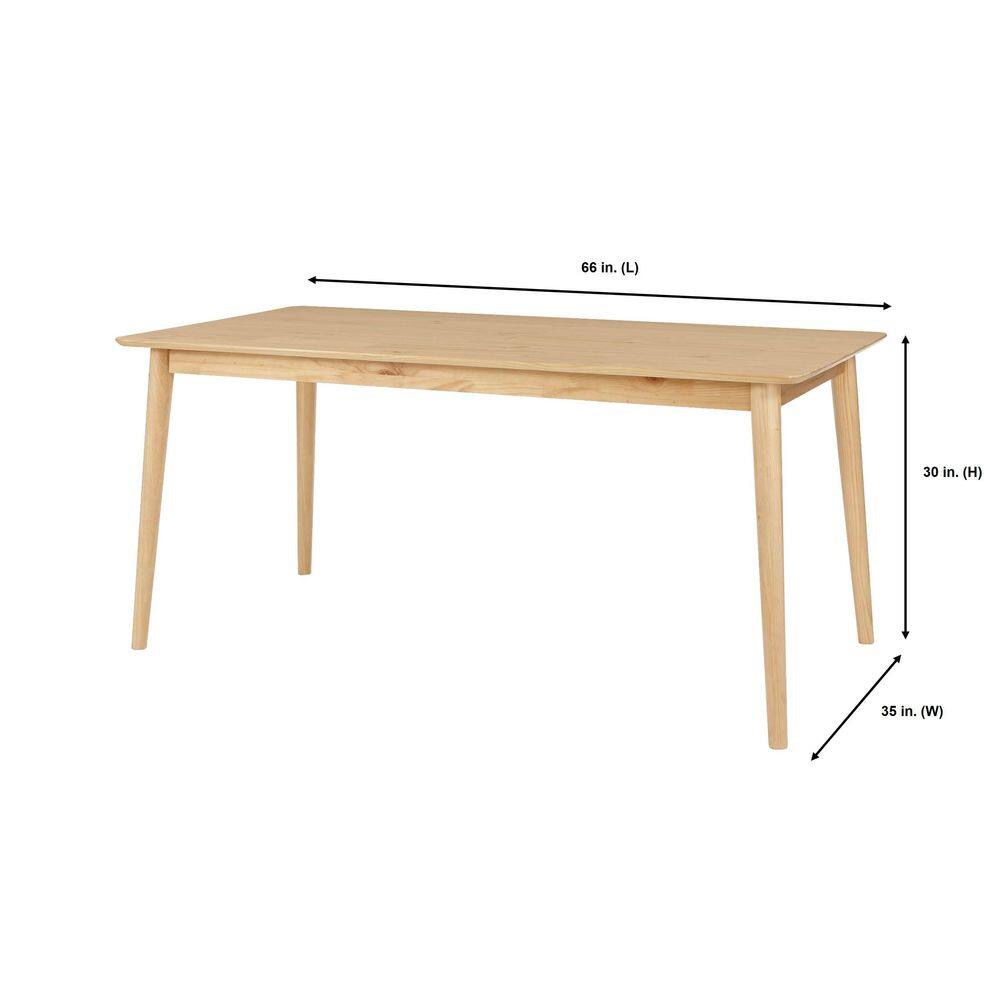 StyleWell Natural Wood Finish Rectangular Dining Table for 6 (66 in. L x 30 in. H) DT 1002-NA