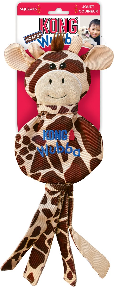 KONG Wubba No Stuff Giraffe Dog Toy， Large