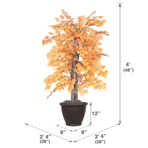 Vickerman TBU2240 RB 4' Golden Aspen Bush in Plast...