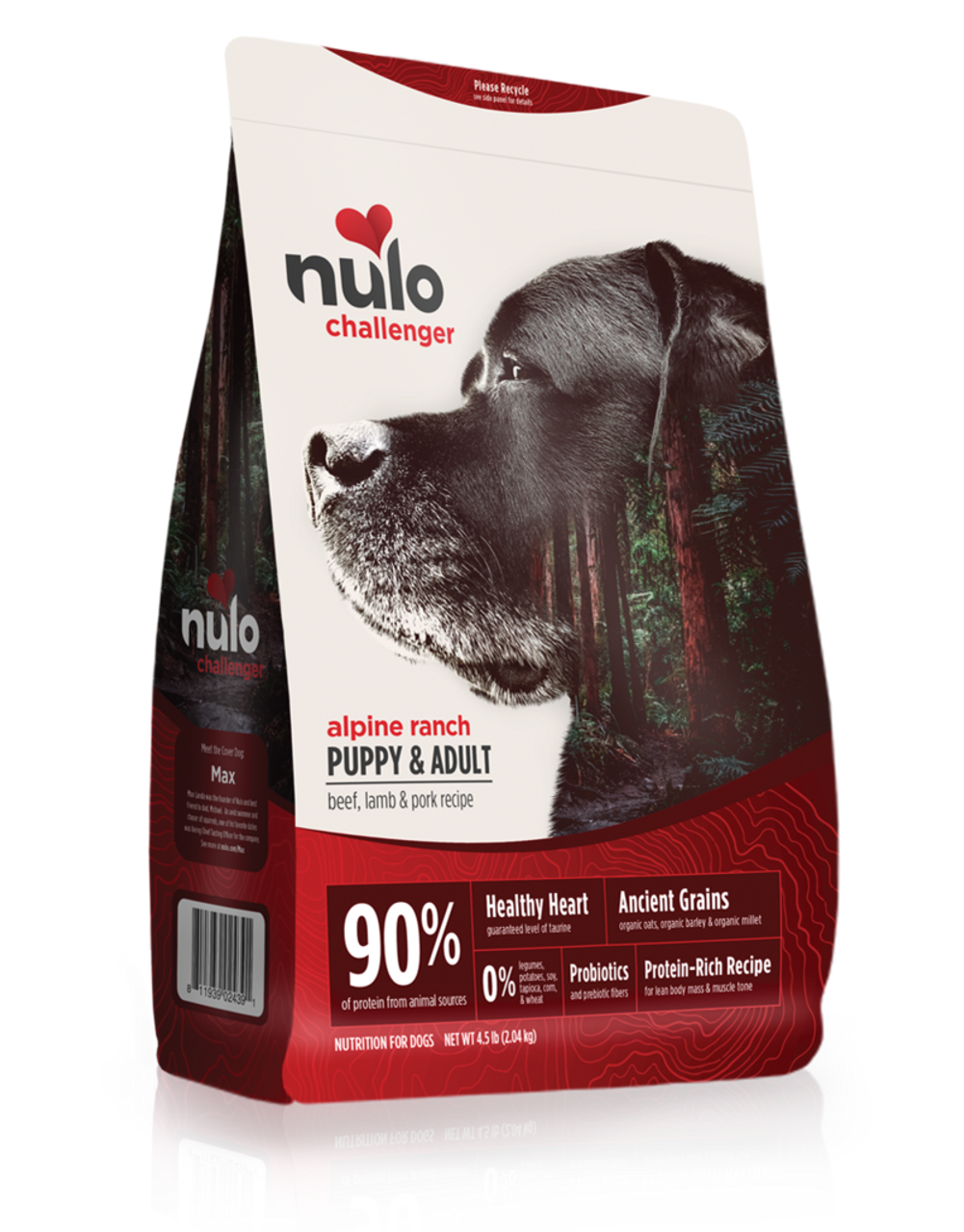 Nulo Challenger Alpine Ranch High-Meat Beef， Lamb， and Pork Dry Dog Food， 4.5 Lbs.