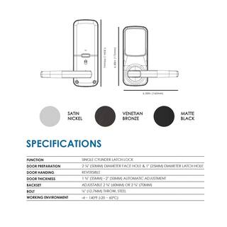 Lockly Secure Pro Matte Black Smart WiFi Mobile app-controlled Lever Latch 3D Fingerprint Keypad works with Hey GoogleAlexa PGD 628W MB