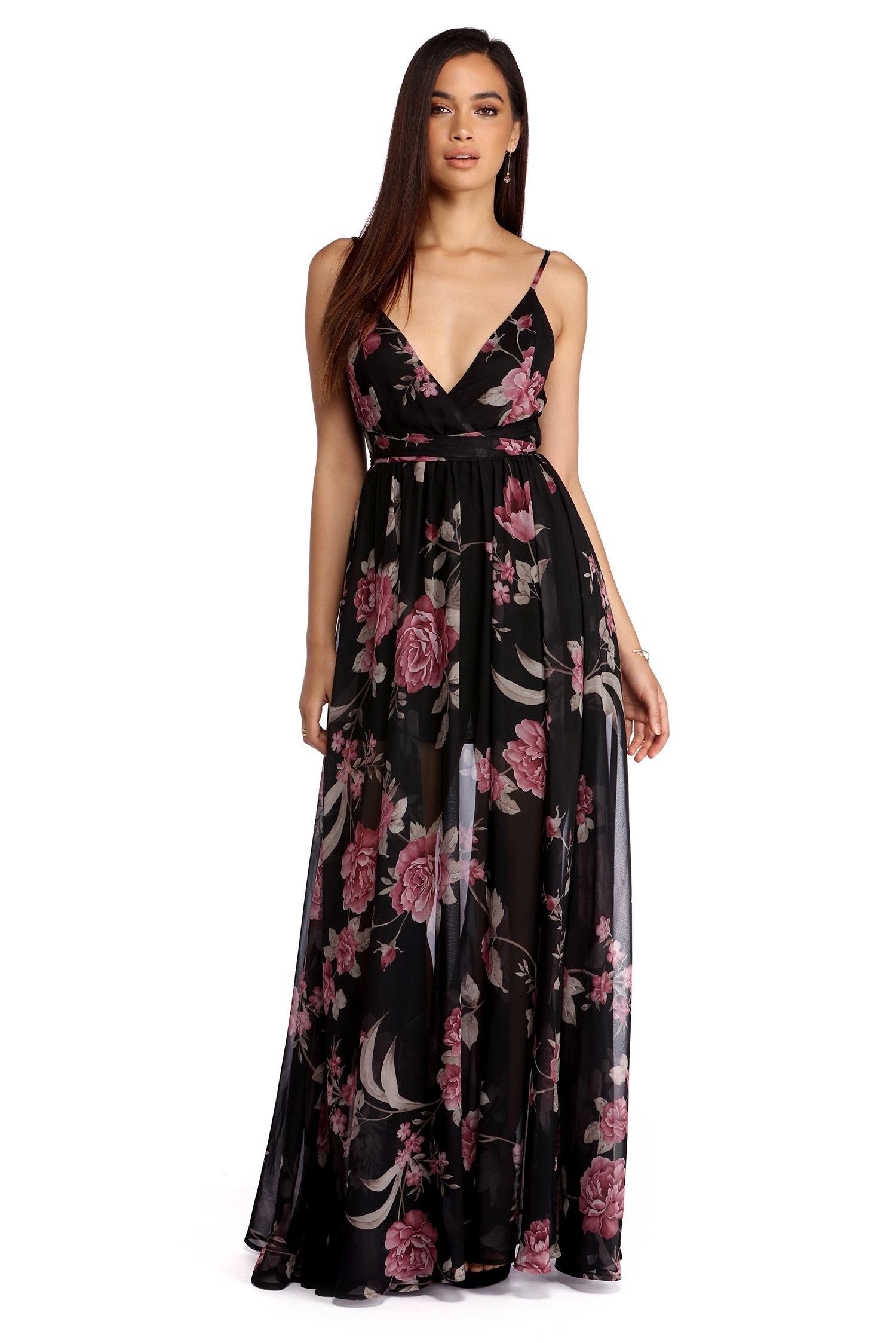 Valentina Chiffon Floral Dress