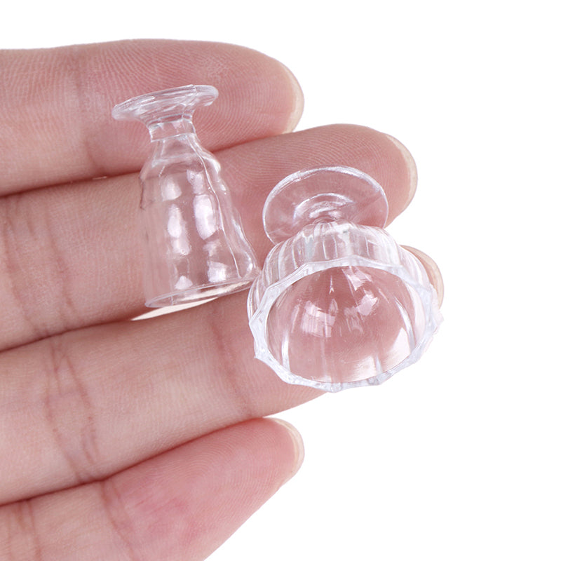 17Pcs/Set 1:12 Dollhouse Miniature Transparent Tableware DIY Kitchenware Toys