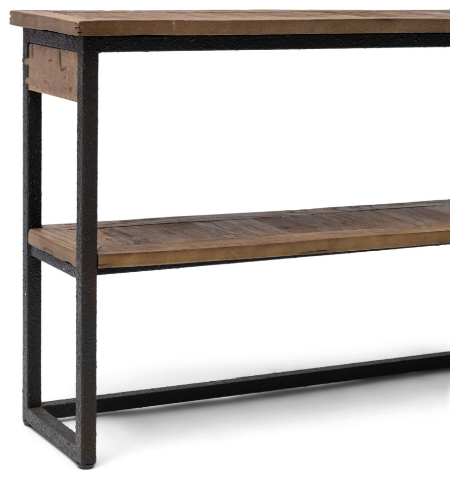 Metal Framed Elm Side Table XL  Rivi√®ra Maison Shelter Island   Industrial   Side Tables And End Tables   by Oroa   Distinctive Furniture  Houzz