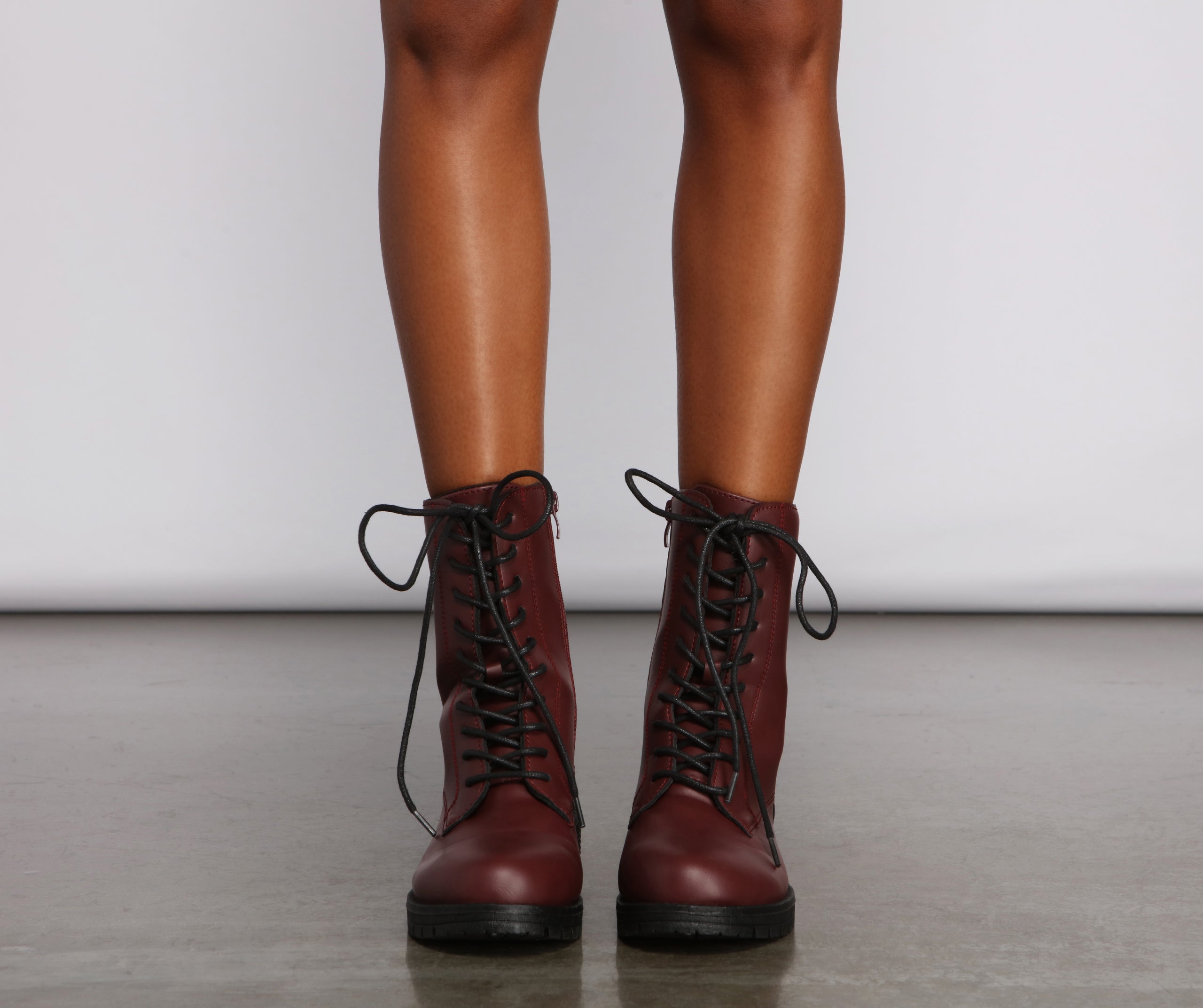 Elevated Basic Faux Leather Combat Booties