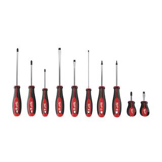 MW Screwdriver Set with 7.75 in. Combination Electricians 6-in-1 Wire Strippers Pliers (11-Piece) 48-22-2710-48-22-3079