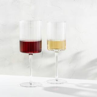 JoyJolt Elle 17.5 oz. Fluted Cylinder Red Wine Glasses Set (Set of 2) JG10300