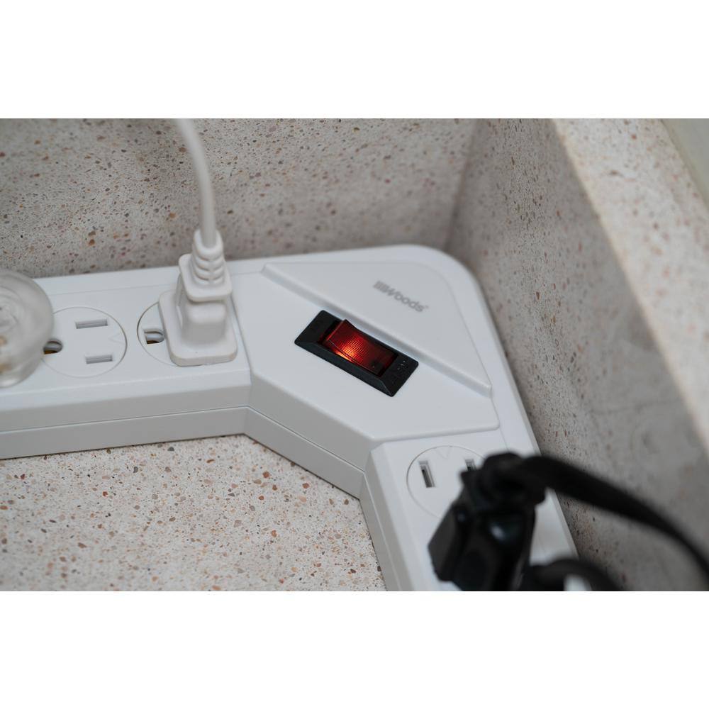 Woods 6-Outlet Corner Power Strip with 4 ft. Cord 41378