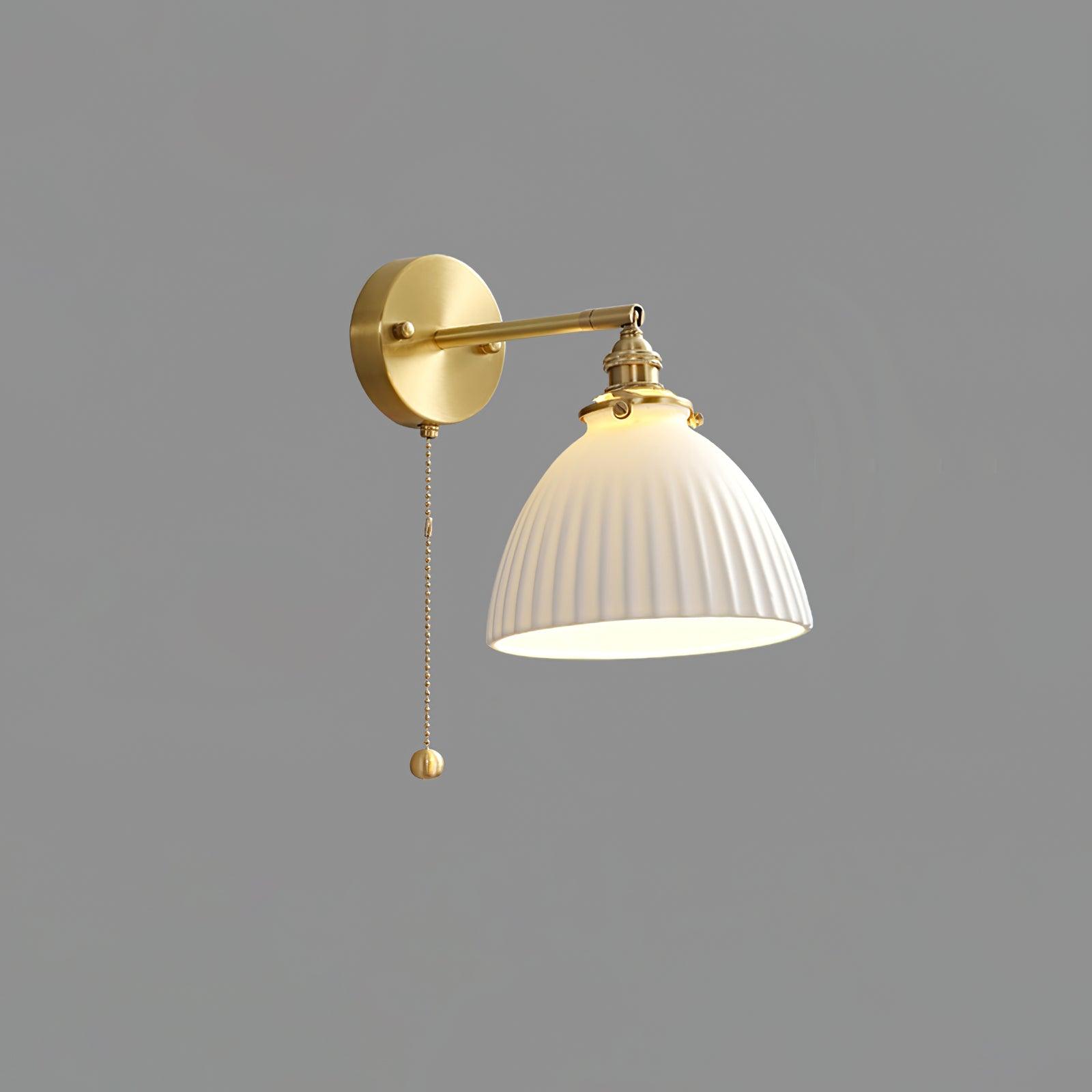 Brass Pleated Ceramic Wall Lamp