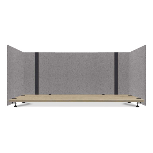 Lumeah Adjustable Desk Screen with Returns， 48 to 78 x 29 x 26.5， Polyester， Gray (LUAD48301G)