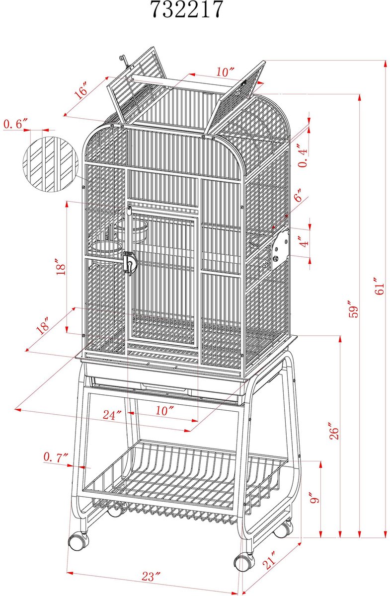 AandE Cage Company Play Top Bird Cage and Plastic Base