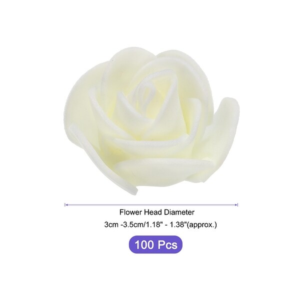 Artificial Rose Flower Heads PE Mini Faux Flowers for DIY Craft 100Pcs