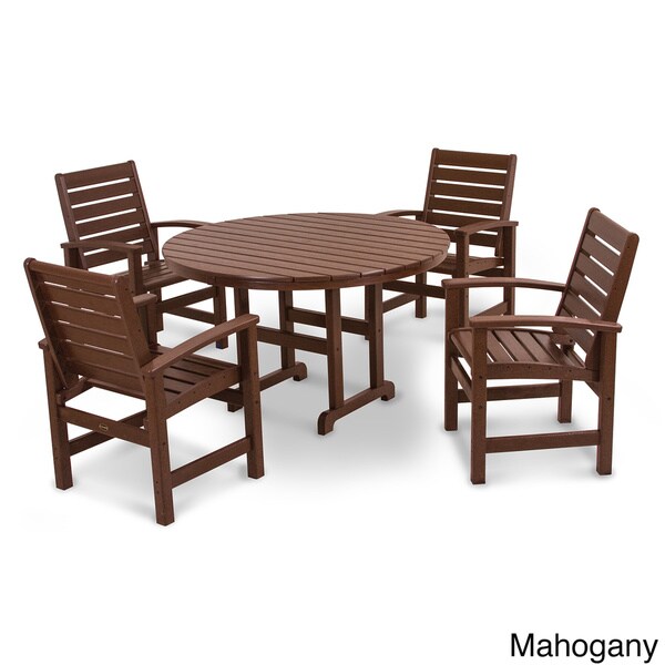 POLYWOOD Signature 5Piece Round Farmhouse Dining Set