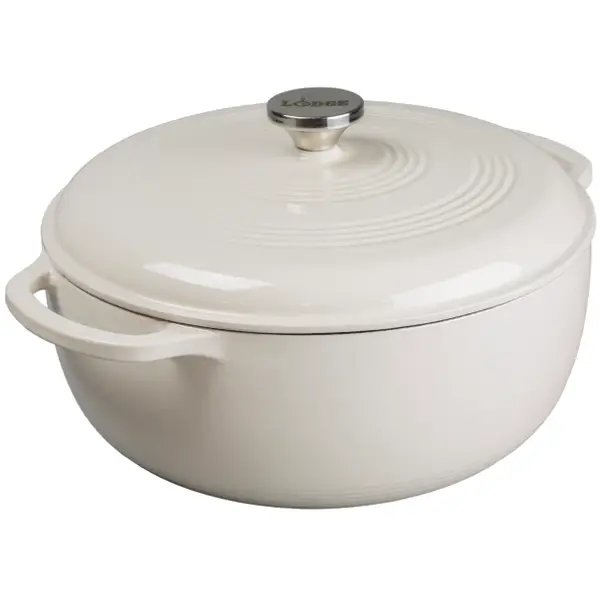 Lodge 7.5 Quart Oyster Enameled Cast Iron Dutch Oven