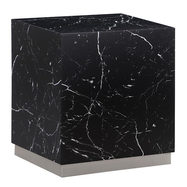 Best Master Furniture Bennacio Faux Marble Square End Table