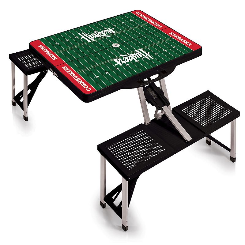 Picnic Time Nebraska Cornhuskers Picnic Table Portable Folding Table with Seats