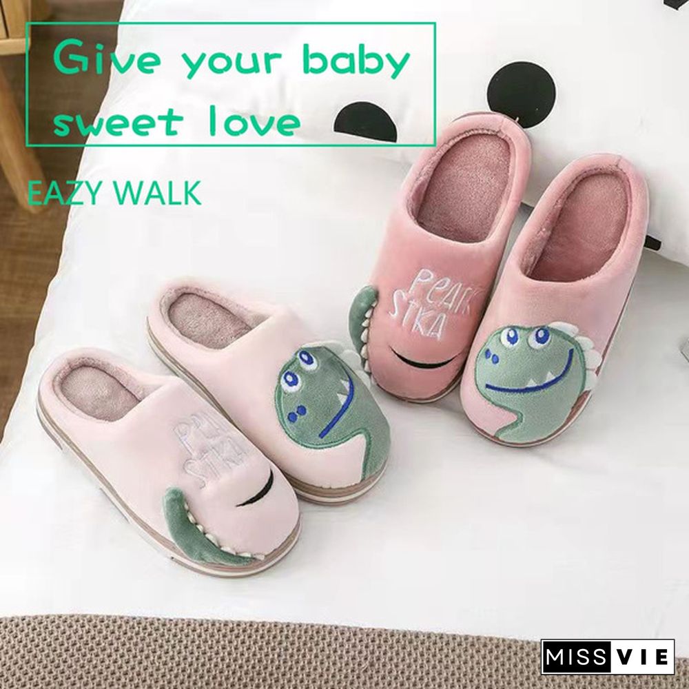 Parent Child Family Autumn And Winter Cotton Slippers Dinosaur Cotton Slippers Children Cartoon Cotton Slippers Couple Cotton Slippers