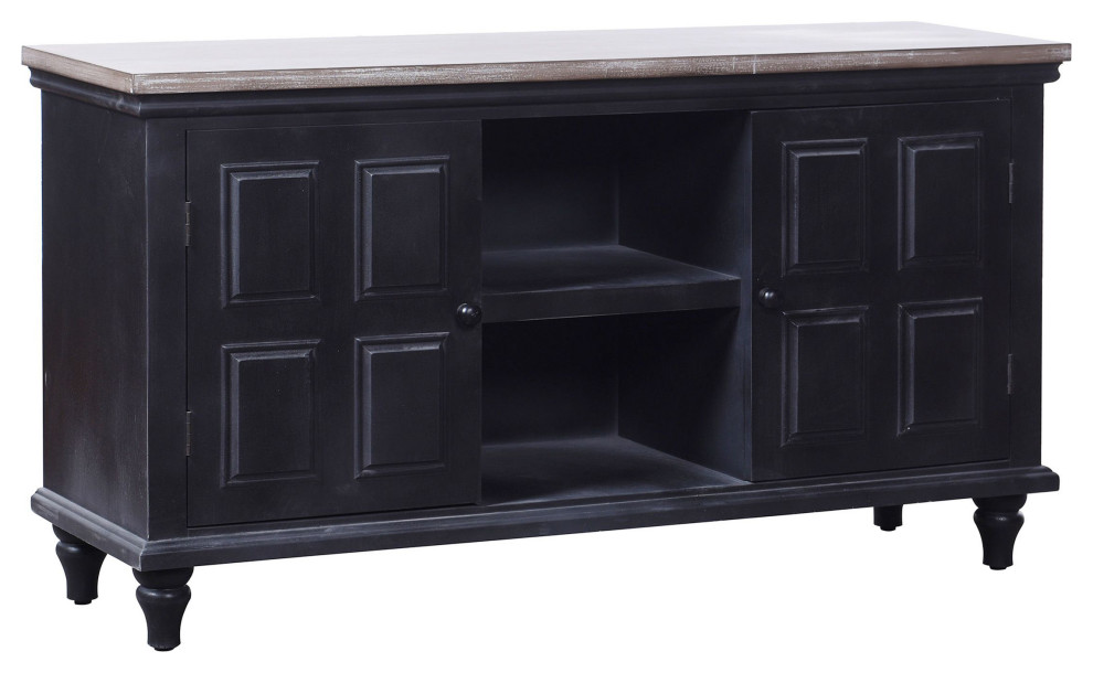 Summit Media Cabinet Black Wooden 2 Textured Door 2 Shelf Media Cabinet   Traditional   Entertainment Centers And Tv Stands   by StyleCraft  Houzz