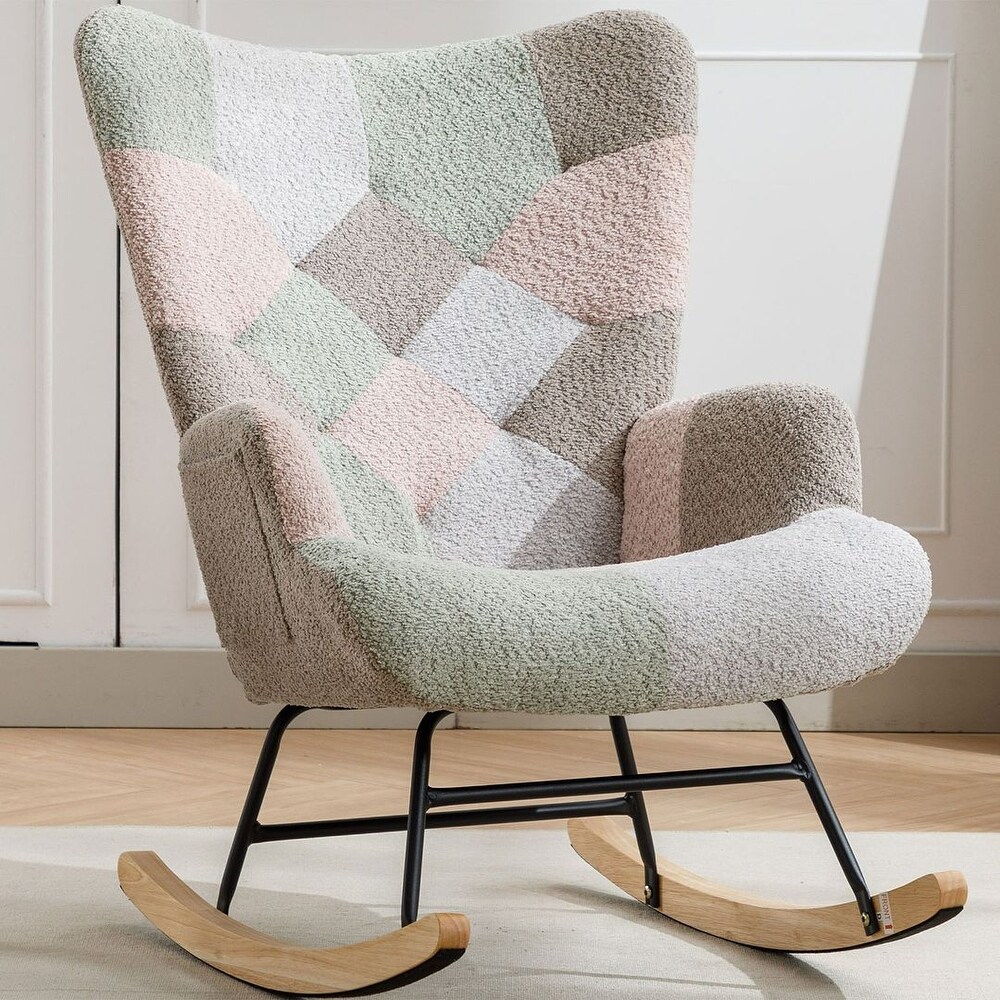 Accent Rocking Chair  Upholstered Nursery Glider Rocker