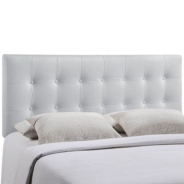 Heritage Stylish White Upholstered Queen Size Headboard - - 16307349