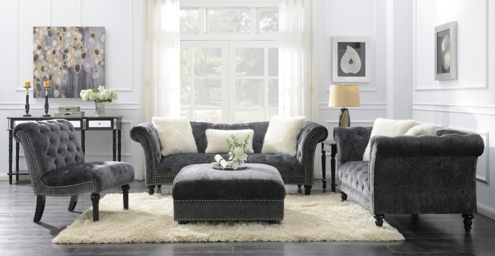 Joseph Armless Accent Chair   Traditional   Armchairs And Accent Chairs   by Lorino Home  Houzz