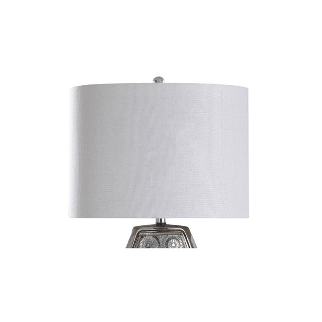 Selsey Crystal Circular Design Ceramic Table Lamp With Drum Shade Chrome Stylecraft