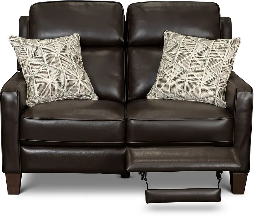 Madrid Chocolate Brown Leather Power Reclining Loveseat