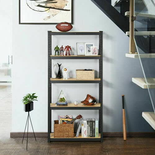 Bowoshen Steel Shelving Units For Workshop, Garage, Kitchen Storage Shelves Shed Boltless Racking, H 70