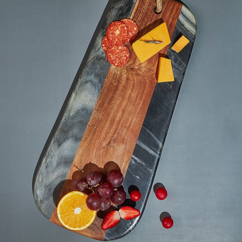 Sulguni Marble and Wood Cutting Board - Gray